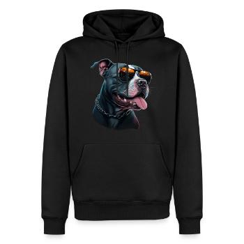 American Staffordshire Terrier - Sweat à capuche Premium bio Homme - noir - Devant - Nico (187cm)