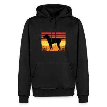 Noir et bronzé Virginie Foxhound Silhouette de chien - Sweat à capuche Premium bio Homme - noir - Devant - Nico (187cm)