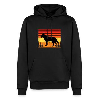Berger Blanc Suisse Dog Silhouette Retro Sunset - Sweat à capuche Premium bio Homme - noir - Devant - Nico (187cm)