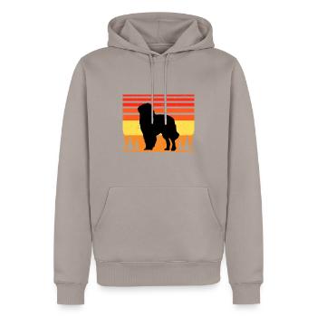 Carpathian Shepherd Dog Silhouette Retro Sunset - Men’s Premium Organic Hoodie - taupe - Front - Nico (187cm)