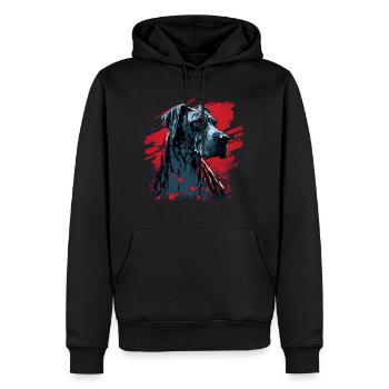 Deutsche Dogge - Männer Premium Bio Hoodie - Schwarz - Vorne - Nico (187cm)