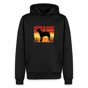 Grand Anglo Francais Blanc Et Noir Dog Lover - Sweat à capuche Premium bio Homme - noir - Devant - Nico (187cm)