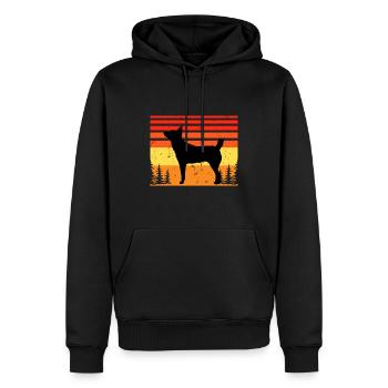 Hare Indian Dog Lover Silhouette Vintage Sonnenuntergang - Männer Premium Bio Hoodie - Schwarz - Vorne - Nico (187cm)