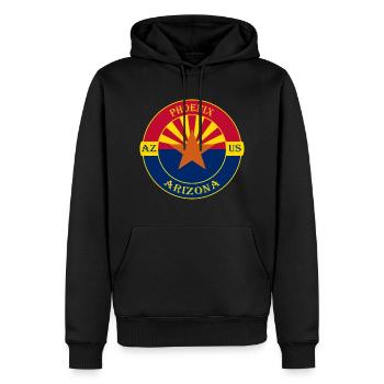 Phoenix Arizona Flagge USA Reise Souvenir Abzeichen - Männer Premium Bio Hoodie - Schwarz - Vorne - Nico (187cm)