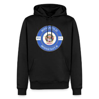 Minneapolis Minnesota Flagge USA Souvenir Abzeichen - Männer Premium Bio Hoodie - Schwarz - Vorne - Nico (187cm)