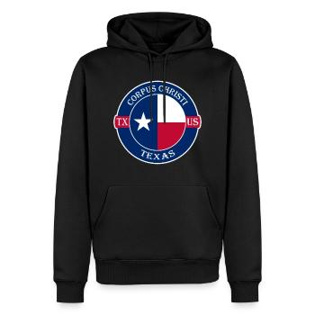 Corpus Christi Texas Flagge USA Souvenir Abzeichen - Männer Premium Bio Hoodie - Schwarz - Vorne - Nico (187cm)