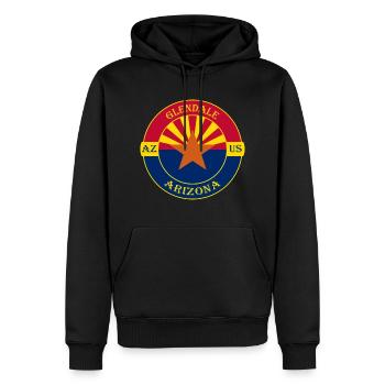 Glendale Arizona Flag USA Travel Souvenir Badge - Sweat à capuche Premium bio Homme - noir - Devant - Nico (187cm)