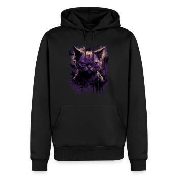 Chat siamois effrayant - Sweat à capuche Premium bio Homme - noir - Devant - Nico (187cm)