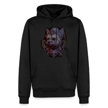 Yorkshire Terrier with ornaments - Men’s Premium Organic Hoodie - black - Front - Nico (187cm)