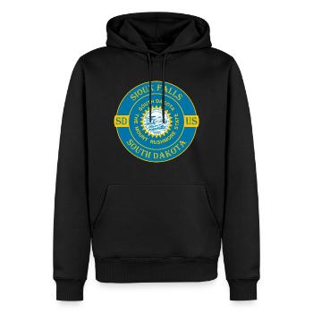 Sioux Falls South Dakota Flagge USA Souvenir Logo - Männer Premium Bio Hoodie - Schwarz - Vorne - Nico (187cm)