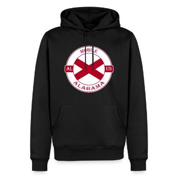 Galle Alabama Flagge USA Reise Souvenir Abzeichen - Männer Premium Bio Hoodie - Schwarz - Vorne - Nico (187cm)