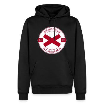 Birmingham Alabama Flag USA Travel Souvenir Badge - Sweat à capuche Premium bio Homme - noir - Devant - Nico (187cm)