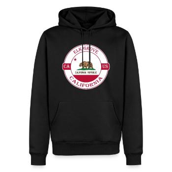 Elk Grove California Flagge USA Souvenir Abzeichen - Männer Premium Bio Hoodie - Schwarz - Vorne - Nico (187cm)
