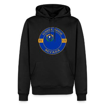 Sunrise Manor Nevada Flag USA Souvenir Badge - Sweat à capuche Premium bio Homme - noir - Devant - Nico (187cm)
