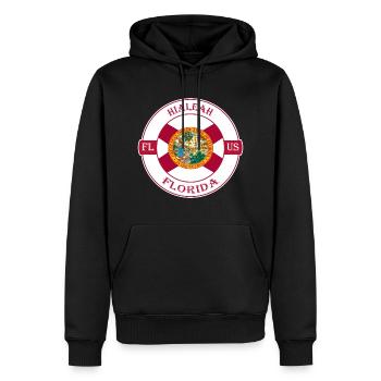 Hialeah Florida Flagge USA Reise Souvenir Abzeichen - Männer Premium Bio Hoodie - Schwarz - Vorne - Nico (187cm)