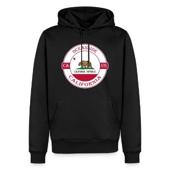 Oceanside California Flagge USA Souvenir Abzeichen - Männer Premium Bio Hoodie - Schwarz - Vorne - Nico (187cm)