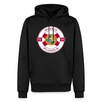 Miramar Florida Flagge USA Reise Souvenir Abzeichen - Männer Premium Bio Hoodie - Schwarz - Vorne - Nico (187cm)