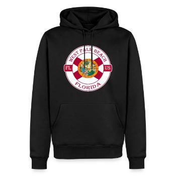 West Palm Beach Florida Flagge USA Souvenir Abzeichen - Männer Premium Bio Hoodie - Schwarz - Vorne - Nico (187cm)