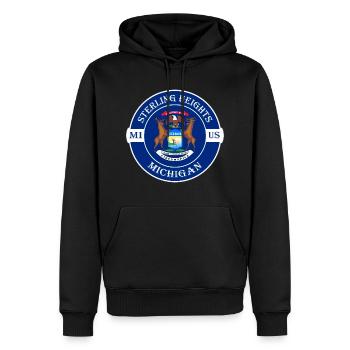 Sterling Heights Michigan Flagge USA Reisesouvenir - Männer Premium Bio Hoodie - Schwarz - Vorne - Nico (187cm)