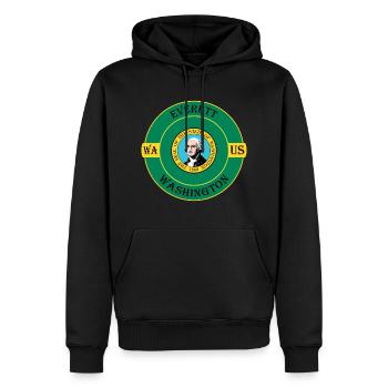 Everett Washington Flag USA Travel Souvenir Badge - Sweat à capuche Premium bio Homme - noir - Devant - Nico (187cm)