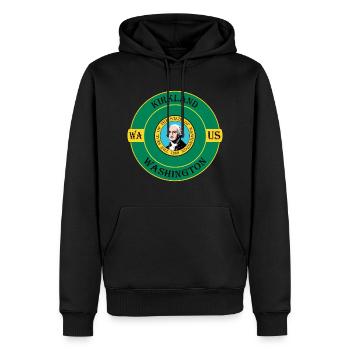Kirkland Washington Flag USA Travel Souvenir Badge - Sweat à capuche Premium bio Homme - noir - Devant - Nico (187cm)