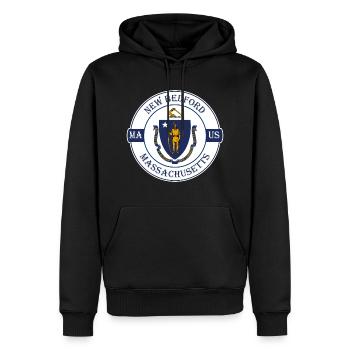Nouveau Bedford Massachusetts Flag USA Souvenir de voyage - Sweat à capuche Premium bio Homme - noir - Devant - Nico (187cm)