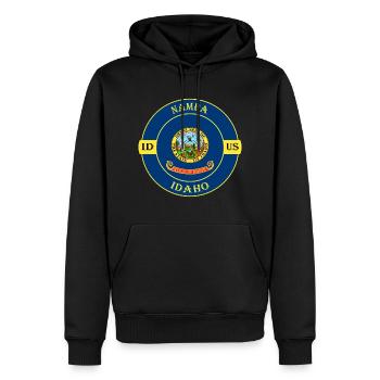 Nampa Idaho Flagge USA Reise Souvenir Abzeichen - Männer Premium Bio Hoodie - Schwarz - Vorne - Nico (187cm)