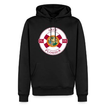 Davie Florida Flag USA Travel Souvenir Badge - Men’s Premium Organic Hoodie - black - Front - Nico (187cm)