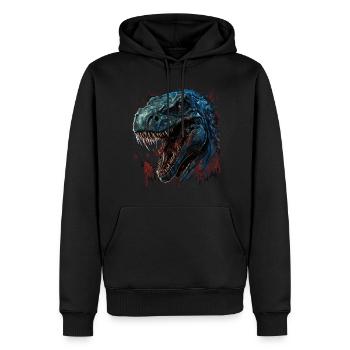 T-Rex hat schlechte Laune - Männer Premium Bio Hoodie - Schwarz - Vorne - Nico (187cm)