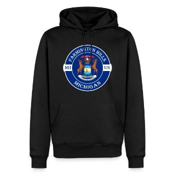 Farmington Hills Michigan Flagge USA Reise Souvenir - Männer Premium Bio Hoodie - Schwarz - Vorne - Nico (187cm)