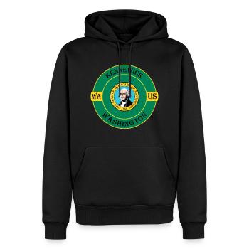 Kennewick Washington Flag USA Souvenir Badge - Sweat à capuche Premium bio Homme - noir - Devant - Nico (187cm)