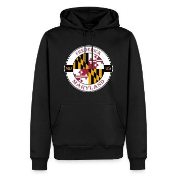 Frederick Maryland Flagge USA Reise Souvenir Abzeichen - Männer Premium Bio Hoodie - Schwarz - Vorne - Nico (187cm)