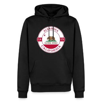 Alhambra California Flagge USA Reise Souvenir Abzeichen - Männer Premium Bio Hoodie - Schwarz - Vorne - Nico (187cm)