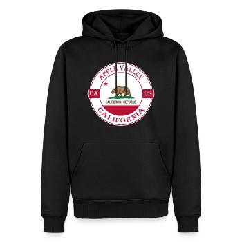 Apple Valley California Flag USA Souvenir Badge - Sweat à capuche Premium bio Homme - noir - Devant - Nico (187cm)