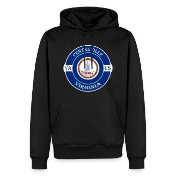 Centreville Virginia Flagge USA Souvenir Abzeichen - Männer Premium Bio Hoodie - Schwarz - Vorne - Nico (187cm)