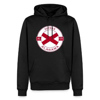 Dothan Alabama Flagge USA Reise Souvenir Abzeichen - Männer Premium Bio Hoodie - Schwarz - Vorne - Nico (187cm)