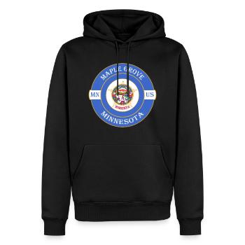 Maple Grove Minnesota drapeau USA Souvenir Badge - Sweat à capuche Premium bio Homme - noir - Devant - Nico (187cm)