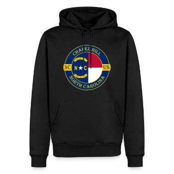 Chapel Hill North Carolina Flag USA Souvenir - Men’s Premium Organic Hoodie - black - Front - Nico (187cm)