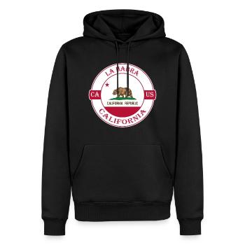 La Habra Kalifornien Flagge USA Reise Souvenir Abzeichen - Männer Premium Bio Hoodie - Schwarz - Vorne - Nico (187cm)