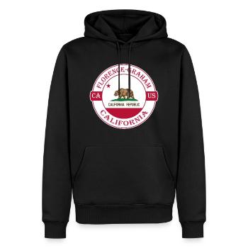 Florence Graham Drapeau de Californie USA Souvenir - Sweat à capuche Premium bio Homme - noir - Devant - Nico (187cm)