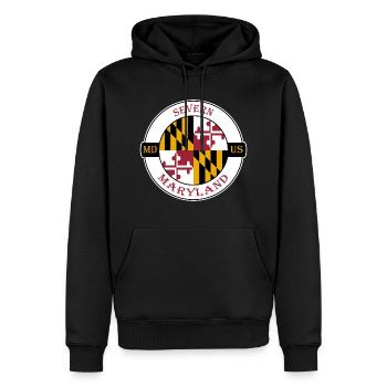 Severn Maryland Flagge USA Reise Souvenir Abzeichen - Männer Premium Bio Hoodie - Schwarz - Vorne - Nico (187cm)