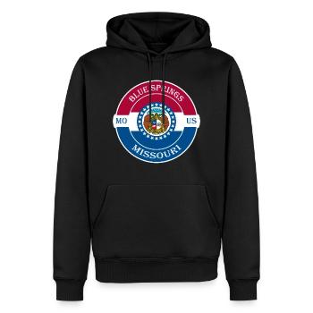 Blue Springs Missouri Flagge USA Souvenir Abzeichen - Männer Premium Bio Hoodie - Schwarz - Vorne - Nico (187cm)