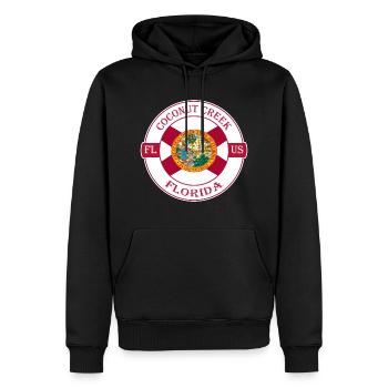 Coconut Creek Florida Flagge USA Souvenir Abzeichen - Männer Premium Bio Hoodie - Schwarz - Vorne - Nico (187cm)