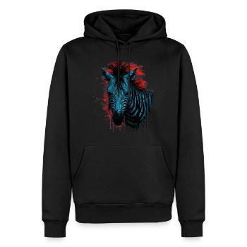Zèbre - Sweat à capuche Premium bio Homme - noir - Devant - Nico (187cm)