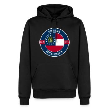 Smyrna Georgia Flag USA Travel Souvenir Badge - Sweat à capuche Premium bio Homme - noir - Devant - Nico (187cm)