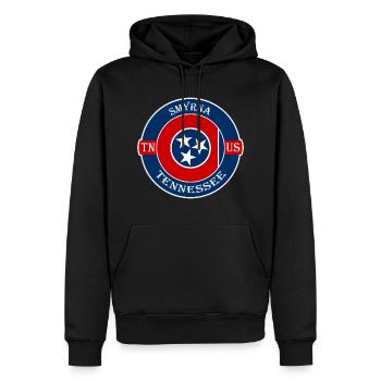 Smyrna Tennessee Flag USA Travel Souvenir Badge - Sweat à capuche Premium bio Homme - noir - Devant - Nico (187cm)