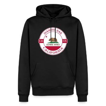Diamond Bar California Flag USA Souvenir Badge - Men’s Premium Organic Hoodie - black - Front - Nico (187cm)