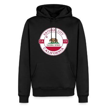 Peabody Massachusetts Flag USA Souvenir Badge - Sweat à capuche Premium bio Homme - noir - Devant - Nico (187cm)