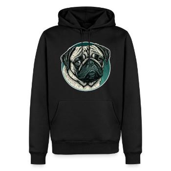 Kleiner Mops - Männer Premium Bio Hoodie - Schwarz - Vorne - Nico (187cm)