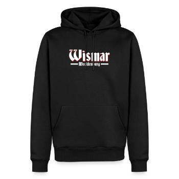 Wismar - Männer Premium Bio Hoodie - Schwarz - Vorne - Nico (187cm)